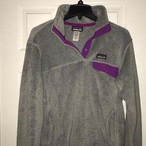 Grey/ purple patagonia pullover